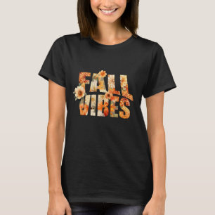Herbstvibes Aquarellblätter Herbstblätter Wildblum T-Shirt