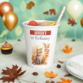 Herbstvibes Katze - 1. Geburtstag - Pappbecher