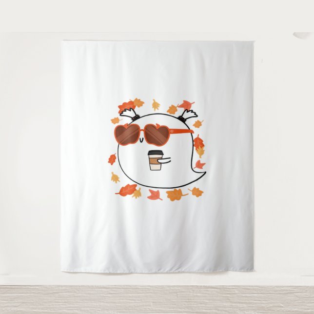 Herbstvibes Niedlich Ghost Classic T - Shirt Wandteppich (Vorderseite)
