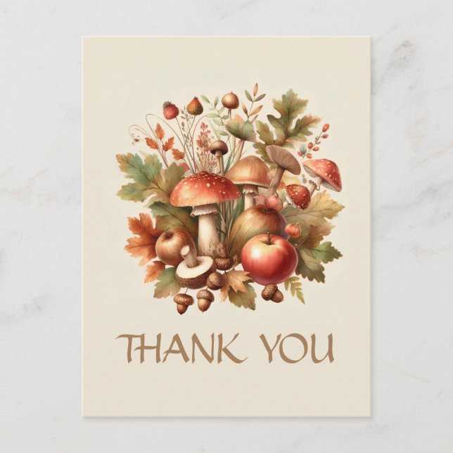 Herbstvibes Vintager Naturpilz Postkarte (Vorderseite)