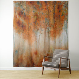 Herbstvormittags Aquarelldruck Wandteppich