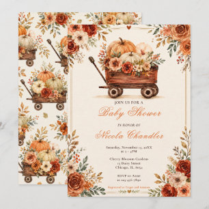 Herbstwagen-Baby-Party Einladung