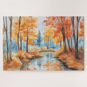 Herbstwald-Aquarellkunst