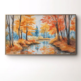 Herbstwald-Aquarellkunst Poster