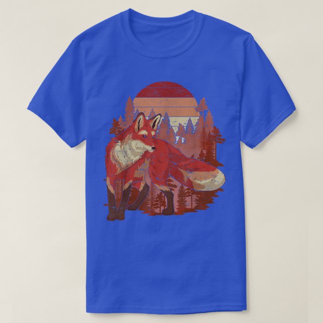 Herbstwald Bäume Wildnis Natur Retro T-Shirt (Design vorne)