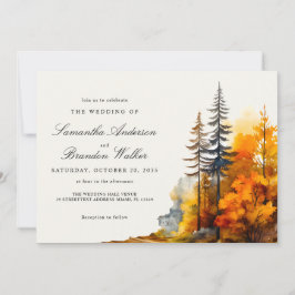 Herbstwald-Einladung in der Liebe Save The Date