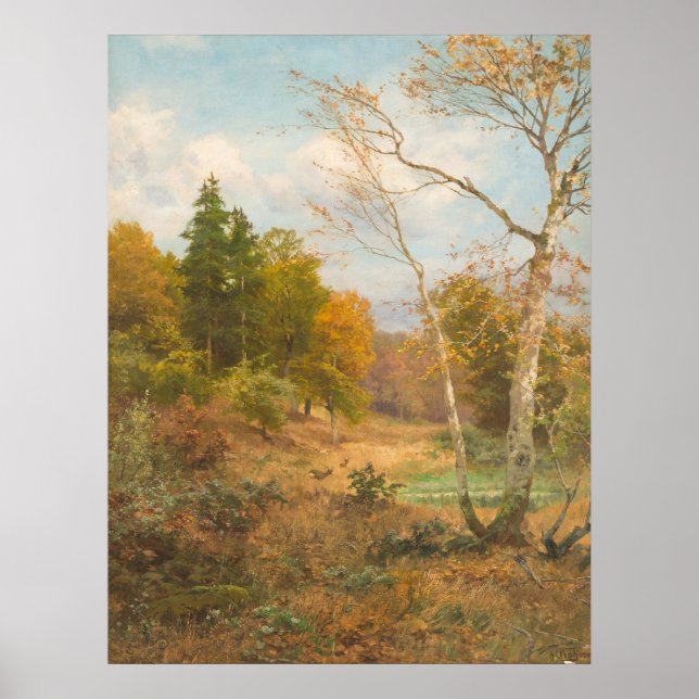 Herbstwald - Heinrich Böhmer Poster (Vorne)