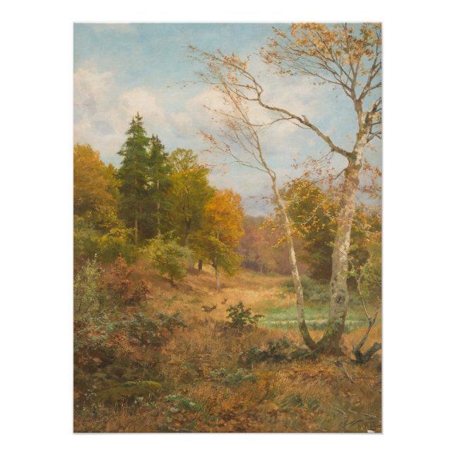 Herbstwald - Heinrich Böhmer Poster (Vorderseite)