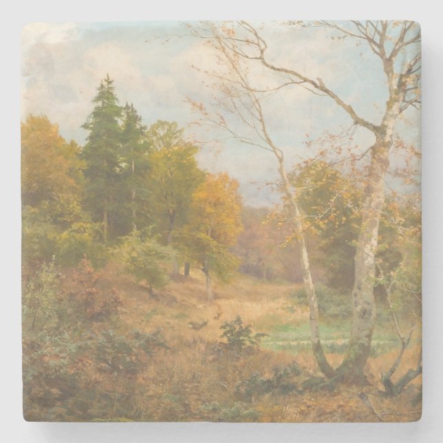 Herbstwald - Heinrich Böhmer Steinuntersetzer (Vorderseite)