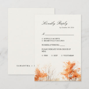 Herbstwald, Herbstwaldhochzeit RSVP Card
