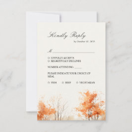 Herbstwald, Herbstwaldhochzeit RSVP Card Karte
