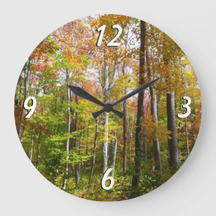 Herbstwald I Herbstlandschaftsfotografie Große Wanduhr