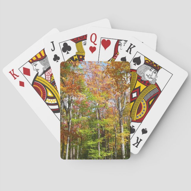 Herbstwald II Herbstlandschaftsfotografie Spielkarten (Rückseite)