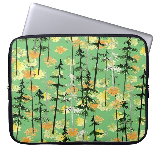 Herbstwald: Nahtlose natürliche Schönheit Laptopschutzhülle (Vorderseite)