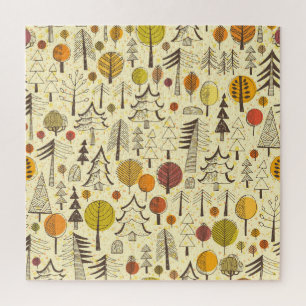 Herbstwald: Nahtloses Grafikmuster.