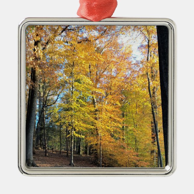 Herbstwald Ornament Aus Metall (Vorne)