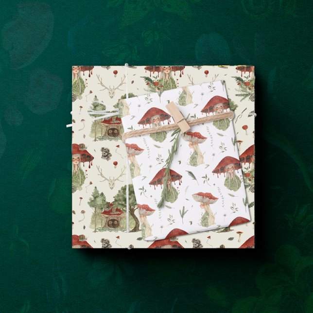 Herbstwald-Pilze | Dreierpackung Geschenkpapier Set (Von Creator hochgeladen)