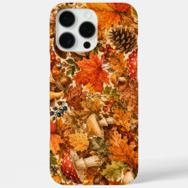 Herbstwald-Pilzmuster | Gemütliche Herbstblätter iPhone 16 Pro Max Hülle