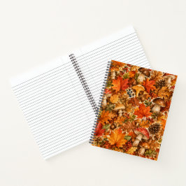 Herbstwald-Pilzmuster | Gemütliche Herbstblätter Notizbuch