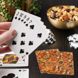 Herbstwald-Pilzmuster | Gemütliche Herbstblätter Spielkarten