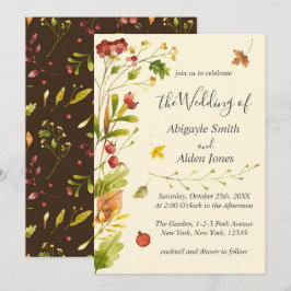 Herbstwald Rustikale Hochzeit Einladung