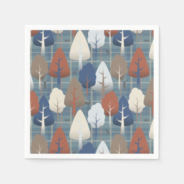 Herbstwald Schatten Serviette (Vorderseite)