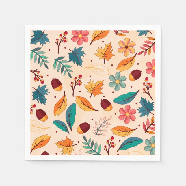 Herbstwald Serviette (Vorderseite)