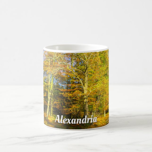 Herbstwald & Sonnenschein - Personalisiert Kaffeetasse (Mittel)