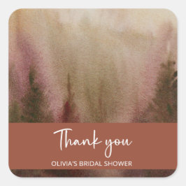 Herbstwald Terracota Brautparty Quadratischer Aufkleber