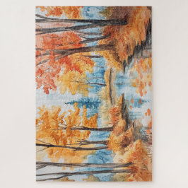 Herbstwald Wasserfarben Kunst