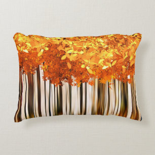 Herbstwälder Herbstwälder Herbstwald Orange grau Dekokissen