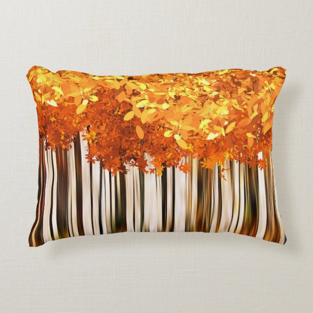 Herbstwälder Herbstwälder Herbstwald Orange grau Dekokissen (Vorderseite)