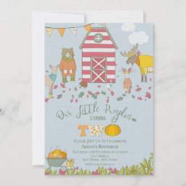 Herbstwaldfreunde zum zweiten Geburtstag Einladung