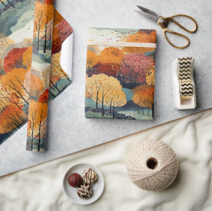 Herbstwaldmuster Geschenkpapier