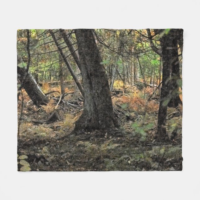 Herbstwaldszene Fleecedecke (Vorderseite (Horizontal))