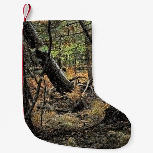 Herbstwaldszene Kleiner Weihnachtsstrumpf (Vorderseite)