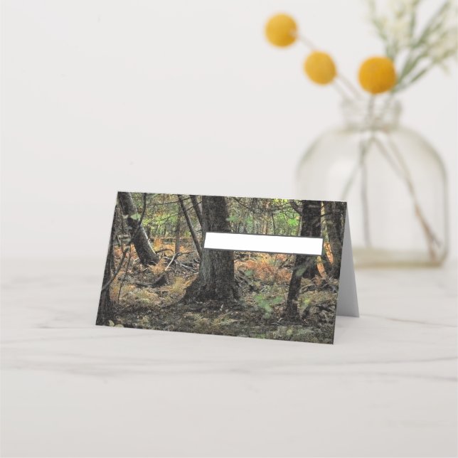 Herbstwaldszene Platzkarte (Vorderseite)