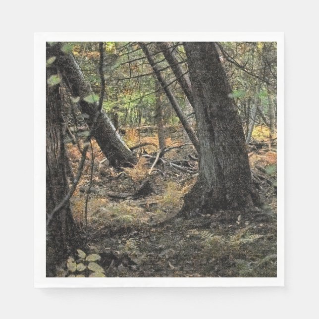 Herbstwaldszene Serviette (Vorderseite)