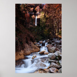 Herbstwasserfall Peričnik, Slowenien Poster