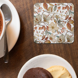 Herbstwasserfarbe Flora Rustikaler Untersetzer