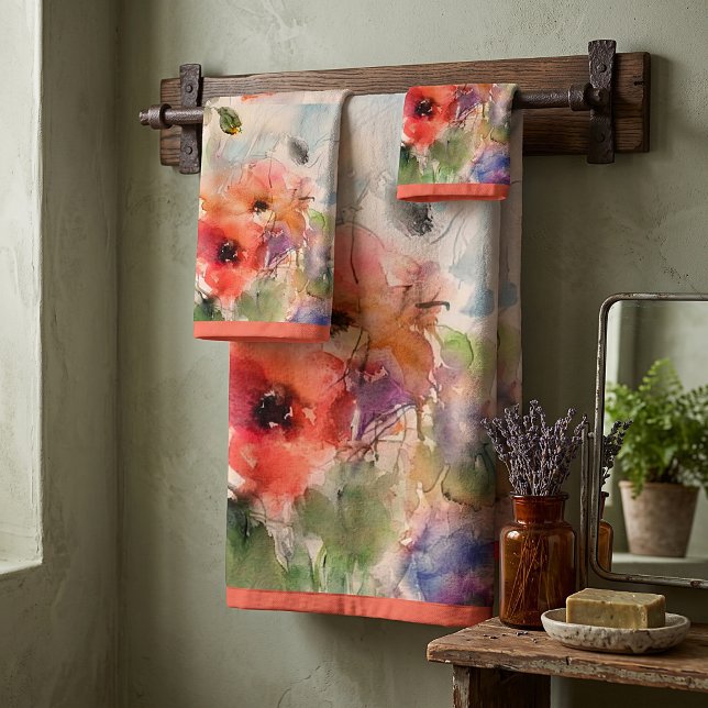 Herbstwassermohn Badehandtuch Set (Von Creator hochgeladen)