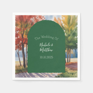 Herbstwechsel der Hochzeit der Blätter Serviette