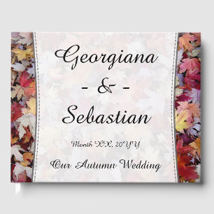 HerbstWedding Fallen Blätter + Kundenspezifische N Gästebuch