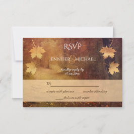 Herbstweg Ahorn Blätter rustikale Hochzeit Rsvp Karte