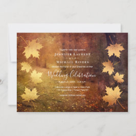 Herbstweg fällt Ahorn Blätter rustikale Hochzeit Einladung