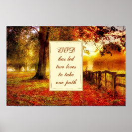 Herbstweg Herbst Farbige Blätter Christliche Hochz Poster