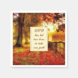 Herbstweg Herbst Farbige Blätter Christliche Hochz Serviette
