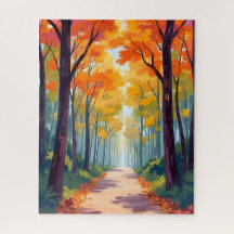 Herbstweg Herbstlaubmalerei