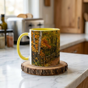Herbstweg im Wald Tasse