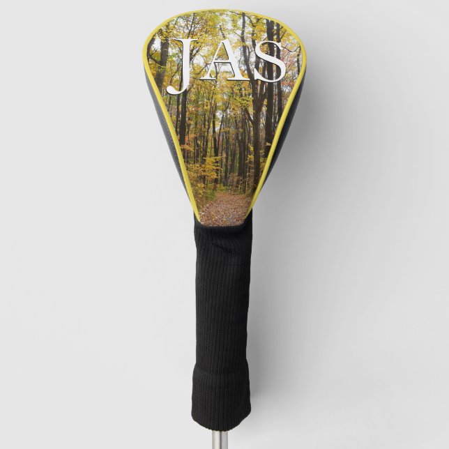 Herbstweg und Golden Blätter im Laurel Hill Park Golf Headcover (Vorderseite)